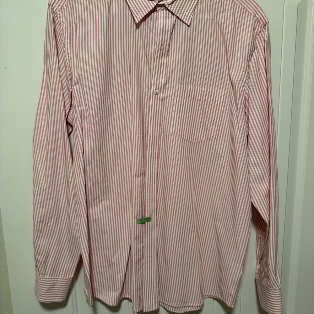 Old Navy Pink and White Striped Men's Shirt